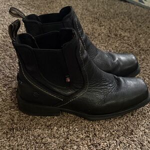 Men's Black Leather Ankle Boots 10 Sureway